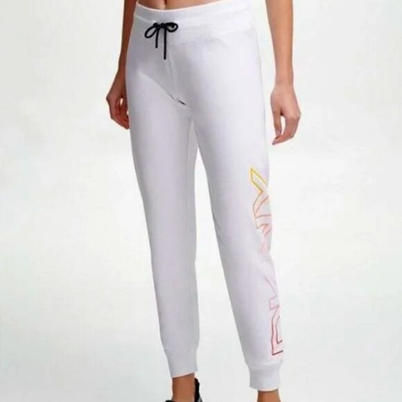 DKNY Sport Women's Ribbed Cuff Ombre Logo Cropped Jogger - S - Picture 1 of 7